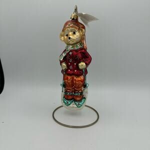 Vtg Christopher Radko Muffy Vanderbear Sleddin' & Skiddadlin' Christmas Ornament